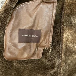 Mens shearling coat  by Andrew Marc . Excellent condition . Size M